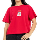 O Neck Cotton Tee Casual Short Sleeve Ladies T Shirt for women red clothing