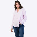 Pleated Purple Color Women’s Shirt – Oversized Long Sleeve Loose Fit Casual Wear