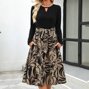 Women’s Floral Dress – V-Neck Long Sleeve Casual Outfit women's clothing 