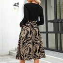 Women’s Floral Dress – V-Neck Long Sleeve Casual Outfit women's dress