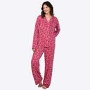 Women’s Oversized Pajama Set – Long Sleeve Printed Top and Pants Casual Sleepwear women cloth